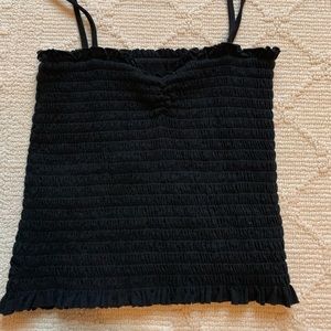 Brandy Melville Ruffled Black Tank Top